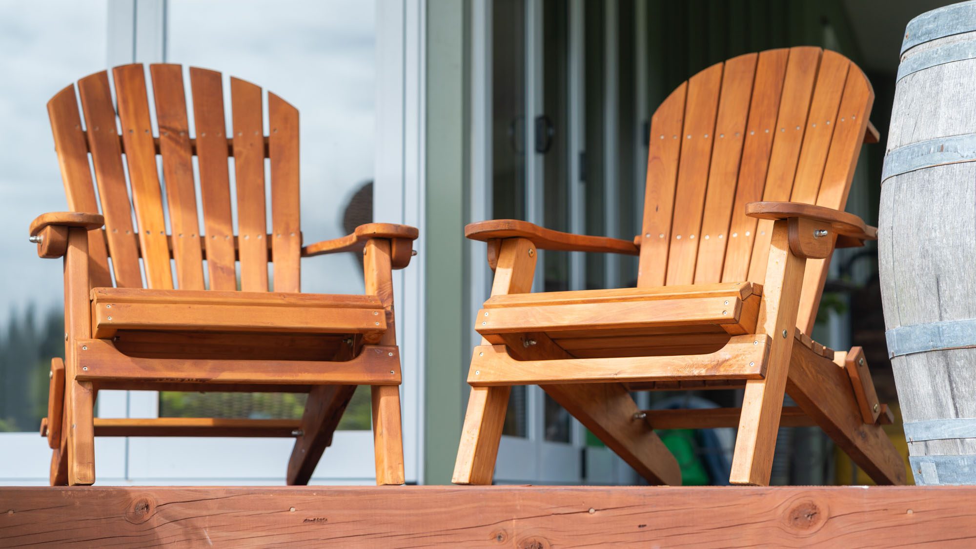 two folding Adirondack chairs